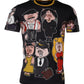 Schwarzes T-Shirt mit Rundhalsausschnitt zum Jahr des Schweins 2019