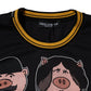 Schwarzes T-Shirt mit Rundhalsausschnitt zum Jahr des Schweins 2019