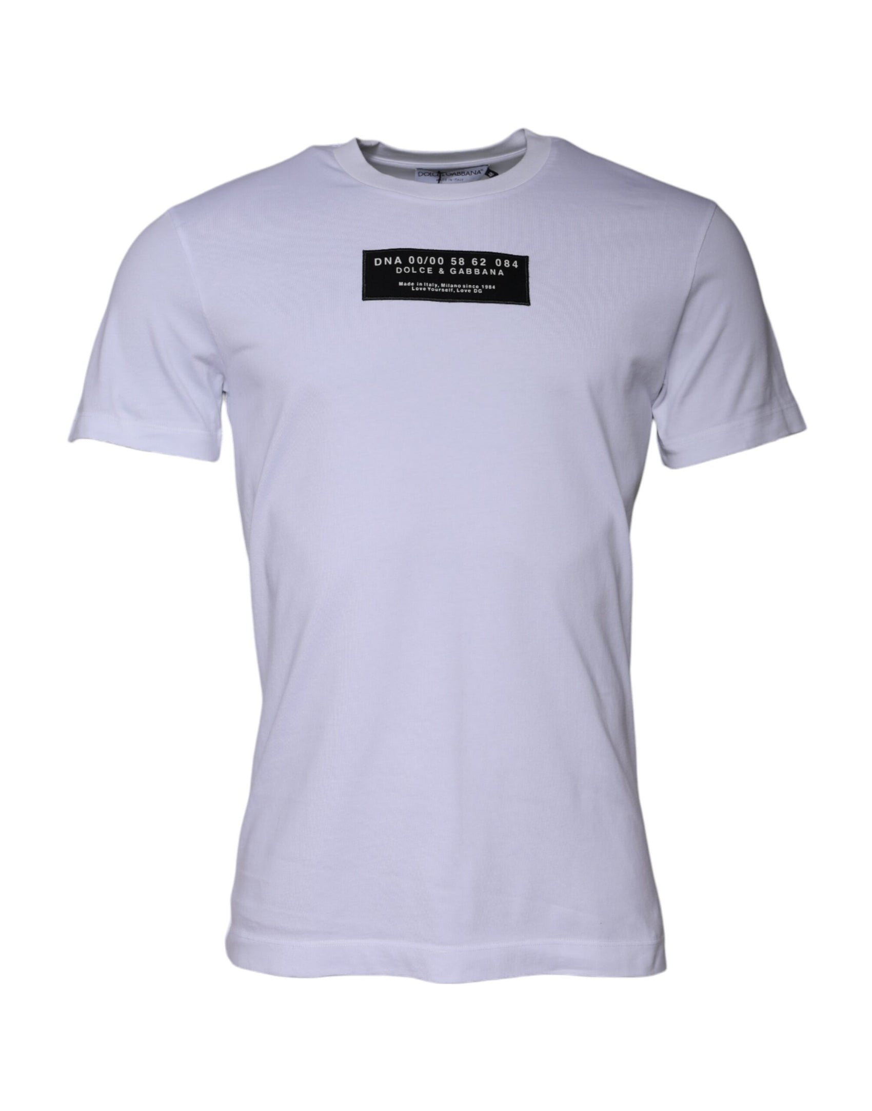 Weißes Baumwoll-T-Shirt mit Rundhalsausschnitt und Logo-Print