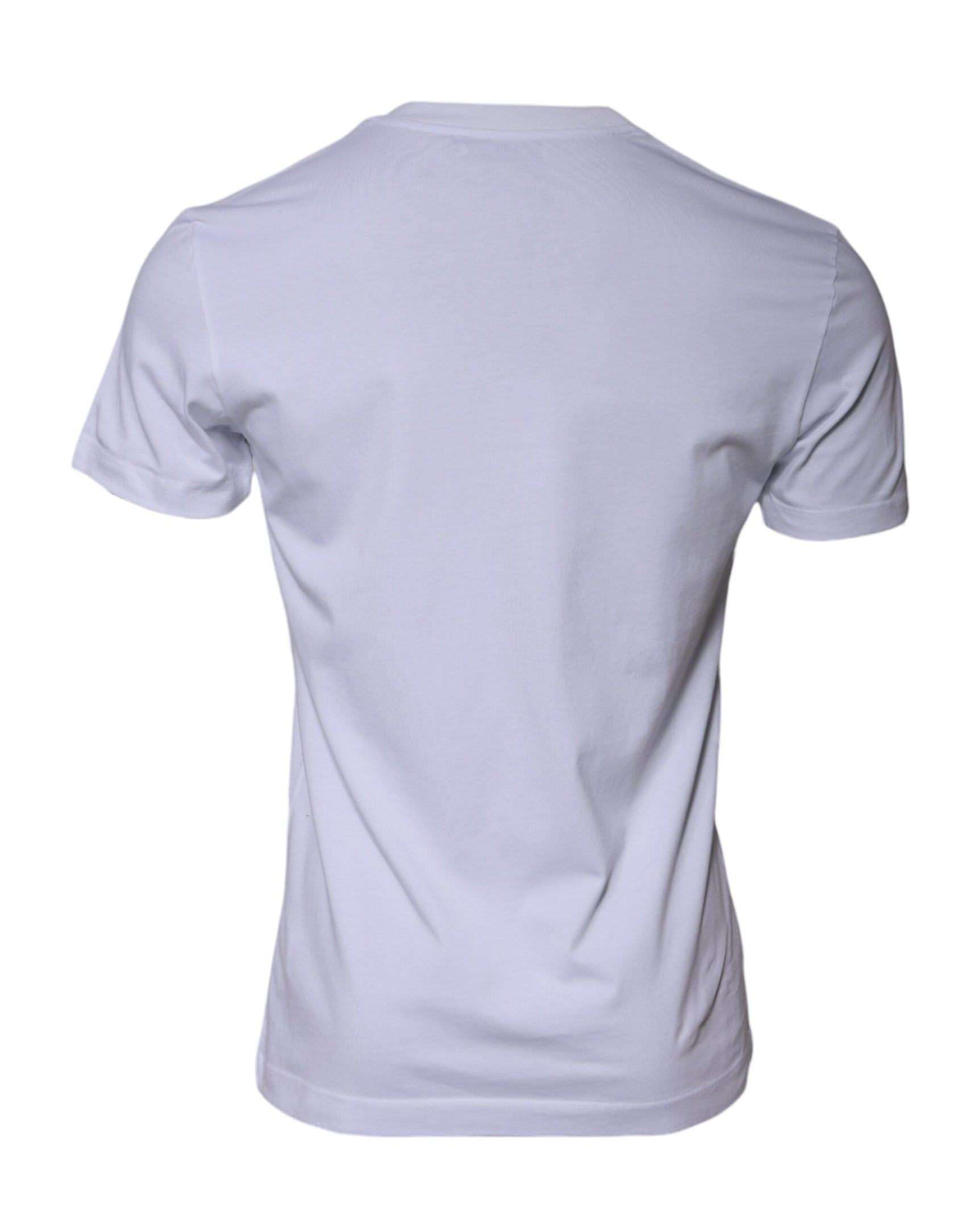 Weißes Baumwoll-T-Shirt mit Rundhalsausschnitt und Logo-Print