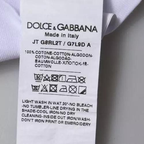 Weißes Baumwoll-T-Shirt mit Rundhalsausschnitt und Logo-Print