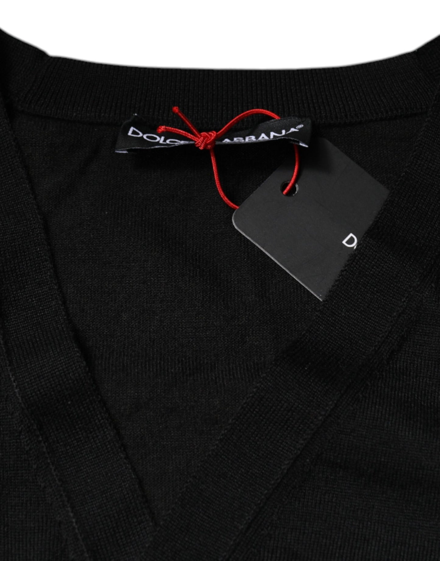 Schwarzer Kaschmir-Cardigan mit Knopfleiste