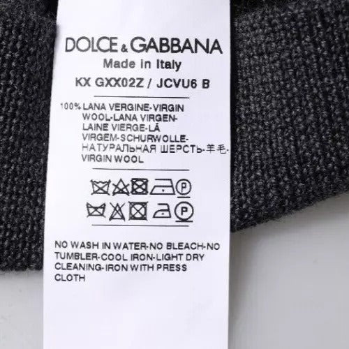 Dunkelgrauer Pullover mit Rundhalsausschnitt und DG-Logo