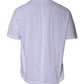 T-shirt girocollo in cotone con logo bianco e maniche corte