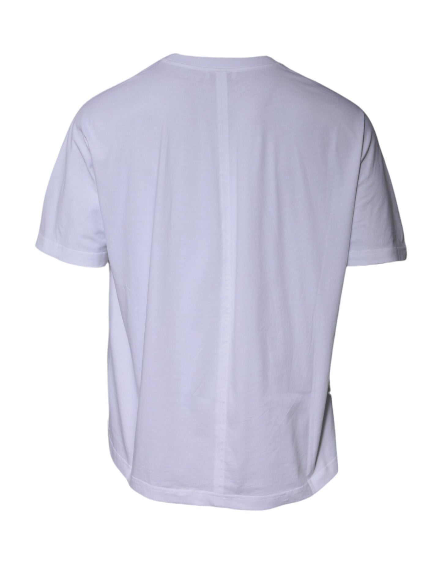 T-shirt girocollo in cotone con logo bianco e maniche corte