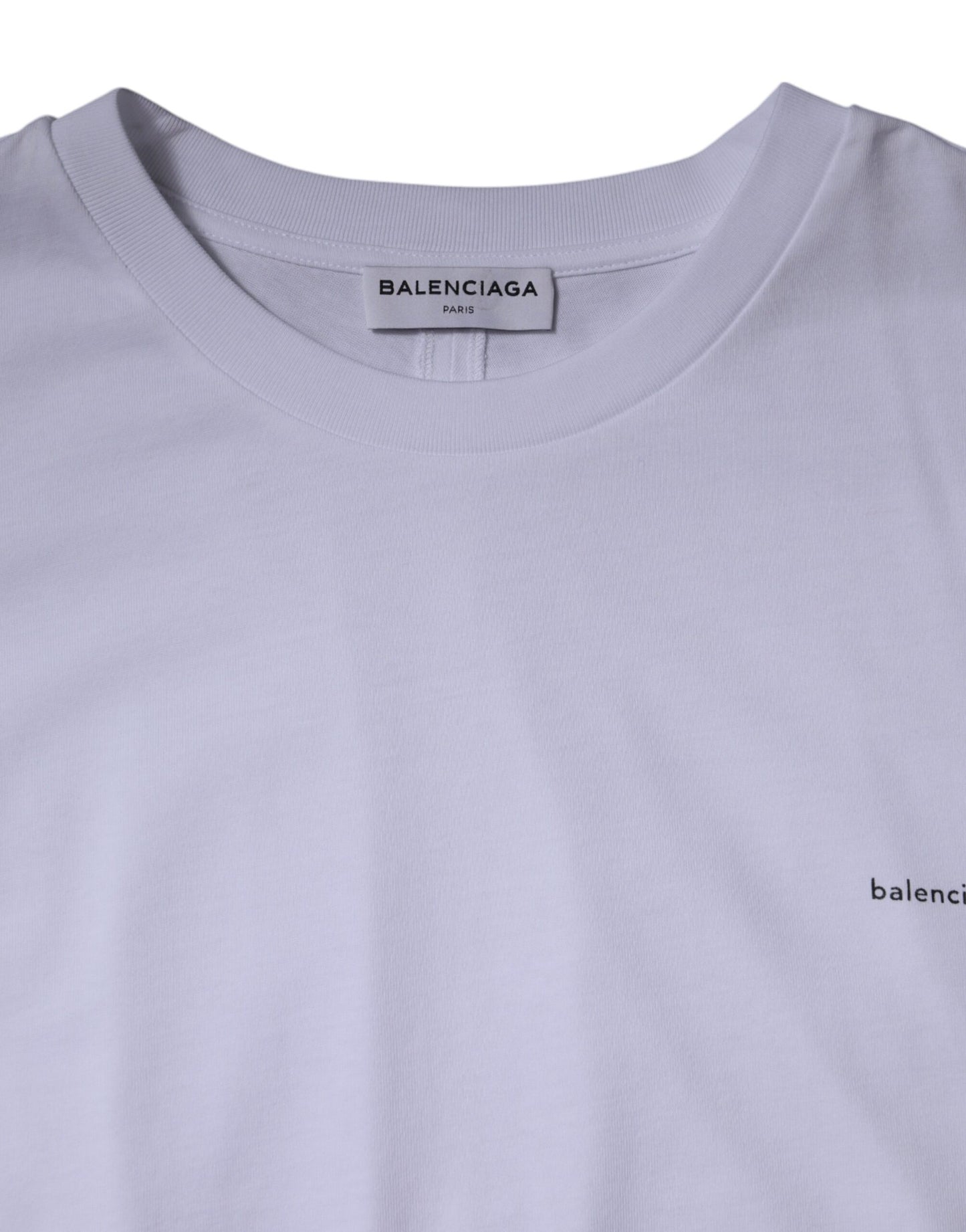 Weißes T-Shirt aus Baumwolle mit Rundhalsausschnitt und kurzen Ärmeln