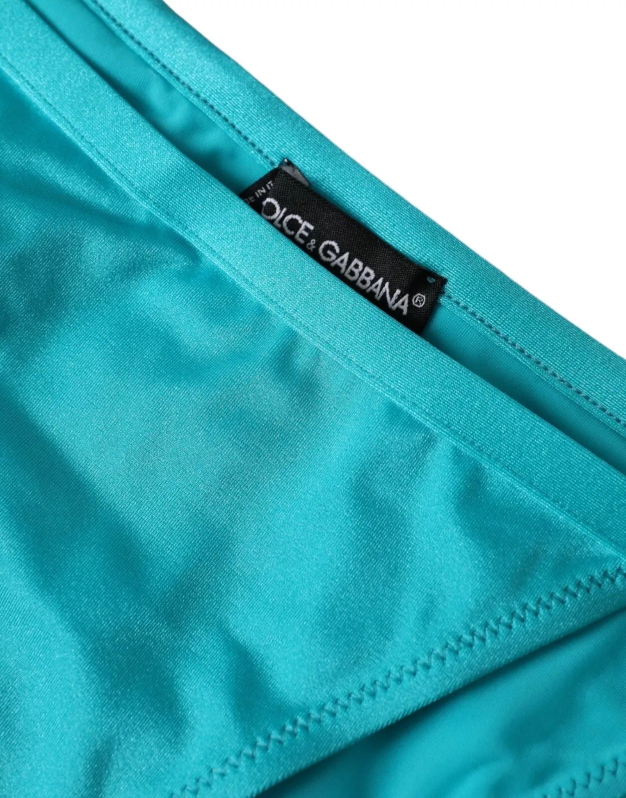 Bikini da spiaggia in nylon blu verde con slip da bagno