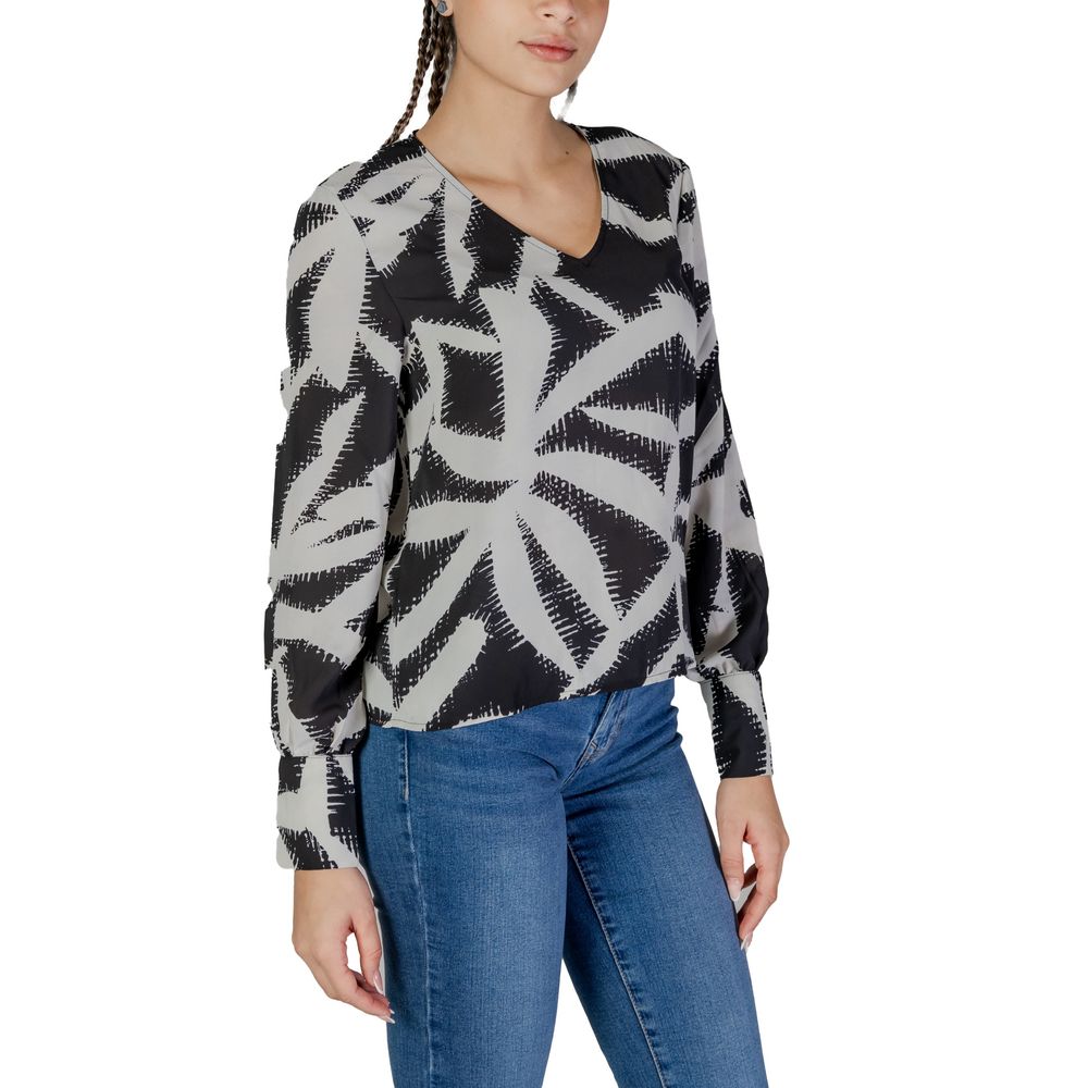 Schwarzes Hemd aus recyceltem Polyester