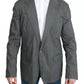 Gray Cotton Single Breasted Formal Blazer