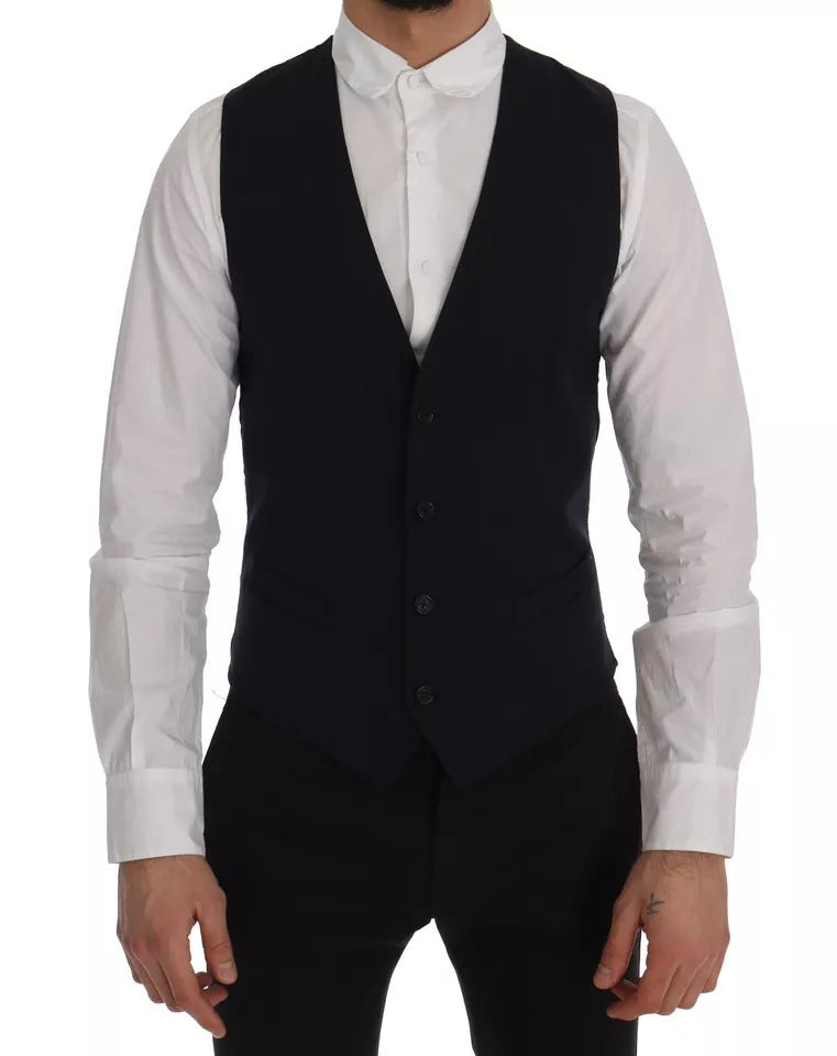 Blaue Weste aus Wollstretch STAFF Weste