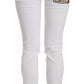 Jeans skinny impreziositi da cristalli bianchi