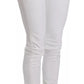 Jeans skinny impreziositi da cristalli bianchi