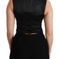 Dolce & Gabbana Black Lace Waistcoat Slim Vest Silk Top