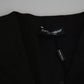 Dolce & Gabbana Black Lace Waistcoat Slim Vest Silk Top