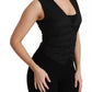 Dolce & Gabbana Black Lace Waistcoat Slim Vest Silk Top
