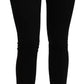 Schwarze Slim-Jeans aus Baumwoll-Stretch mit mittlerer Taille