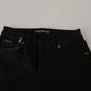 Schwarze Slim-Jeans aus Baumwoll-Stretch mit mittlerer Taille