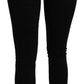 Schwarze Slim-Jeans aus Baumwoll-Stretch mit mittlerer Taille