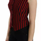 Dolce & Gabbana Red Black Stripe Vest Waistcoat Blouse Top