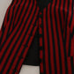 Dolce & Gabbana Red Black Stripe Vest Waistcoat Blouse Top