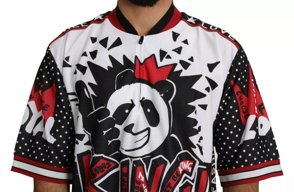 Weißes King Panda Polyester T-Shirt Top