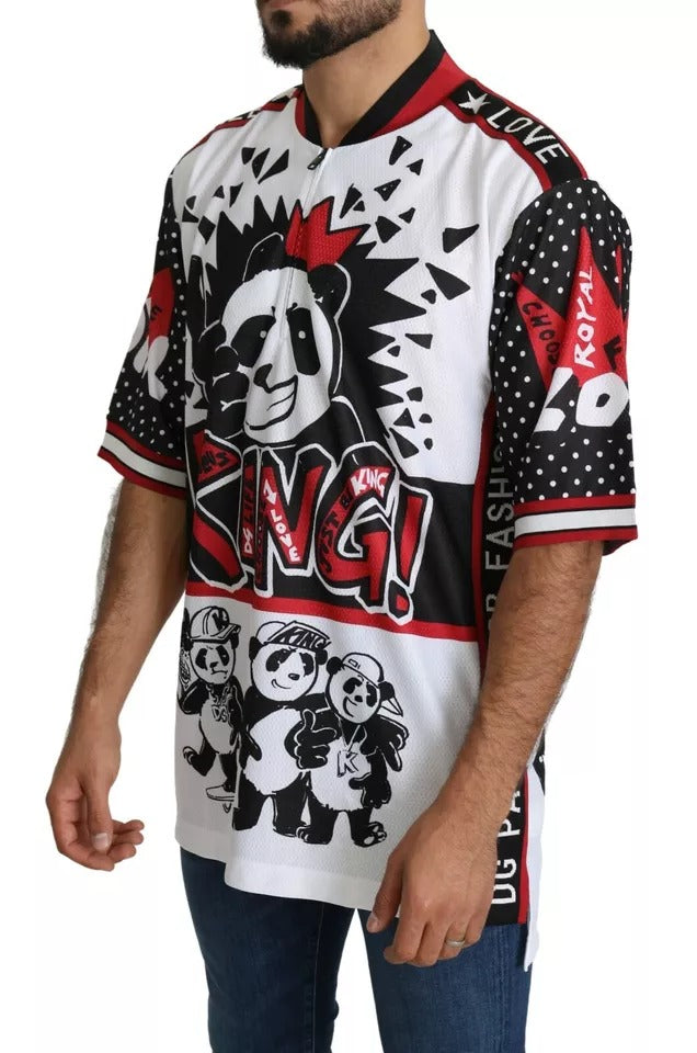 Weißes King Panda Polyester T-Shirt Top
