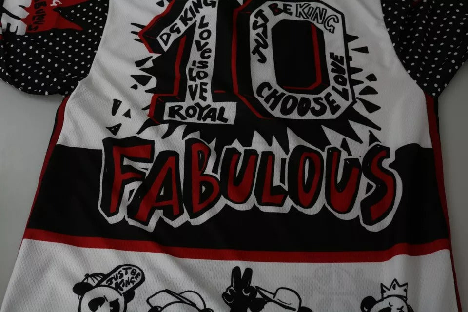 Weißes King Panda Polyester T-Shirt Top