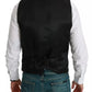 Black Virgin Wool Waistcoat Formal Vest