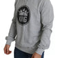 Grauer Pullover aus Baumwolle mit Crown King-Print