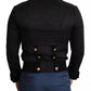 Black Button Embellished Military Jacket