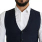 Navy Blue Men Formal Dress Waistcoat Vest