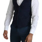 Navy Blue Men Formal Dress Waistcoat Vest