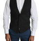 Black Men Formal STAFF Dress Waistcoat Vest