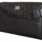 Brown Exotic Leather Zip Around Continental Clutch Wallet