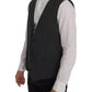 Gray Wool Stretch Gilet Waistcoat Vest