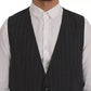 Gray Wool Stretch Gilet Waistcoat Vest