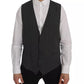 Gray Wool Stretch Gilet Waistcoat Vest