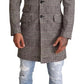 Gray Check Plaid Long Trench Coat Jacket