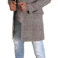 Gray Check Plaid Long Trench Coat Jacket