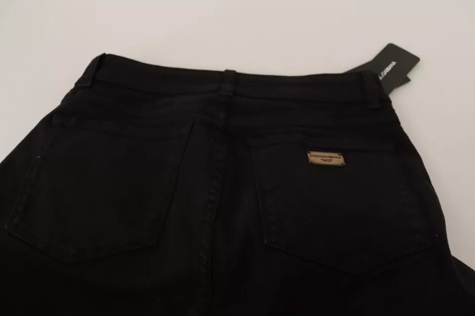 Schwarze Skinny-Jeans aus Baumwollstretch