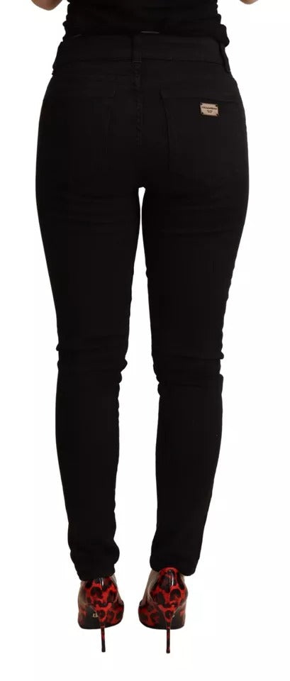 Schwarze Skinny-Jeans aus Baumwollstretch