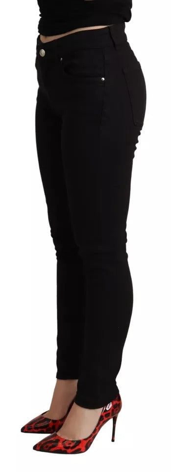 Schwarze Skinny-Jeans aus Baumwollstretch
