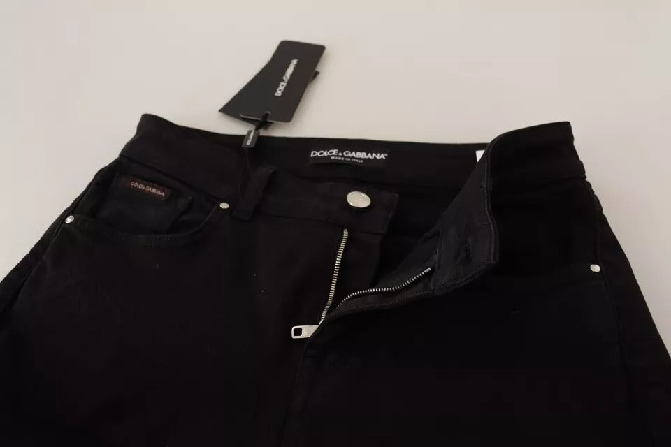 Schwarze Skinny-Jeans aus Baumwollstretch