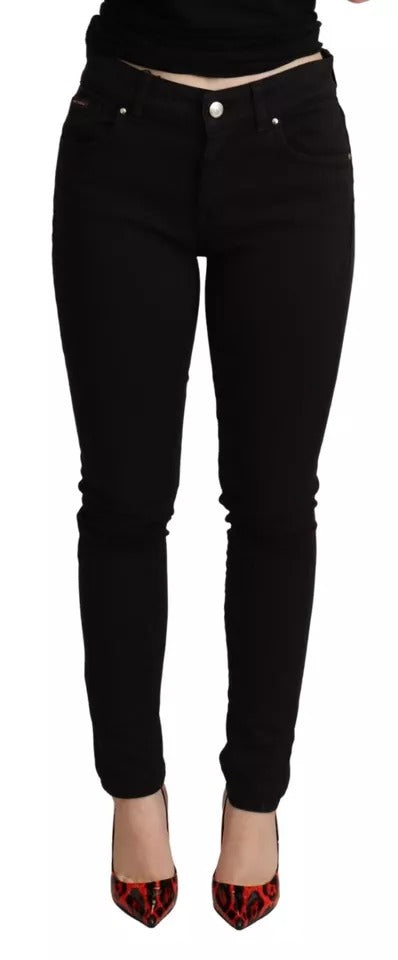 Schwarze Skinny-Jeans aus Baumwollstretch