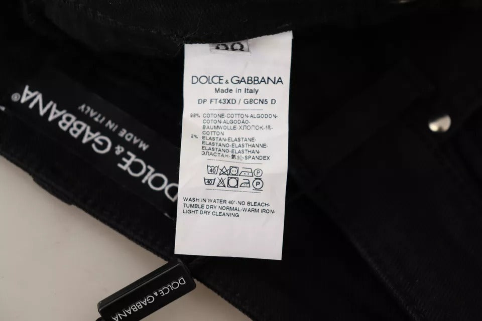 Schwarze Skinny-Jeans aus Baumwollstretch