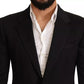 Black Cotton Slim Fit Coat Blazer Jacket