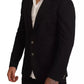 Black Cotton Slim Fit Coat Blazer Jacket