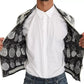 White Black Pineapple Bomber Coat Jacket