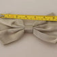 Papillon regolabile in seta grigio argento