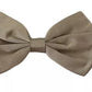Papillon regolabile in seta grigio argento